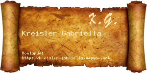 Kreisler Gabriella névjegykártya